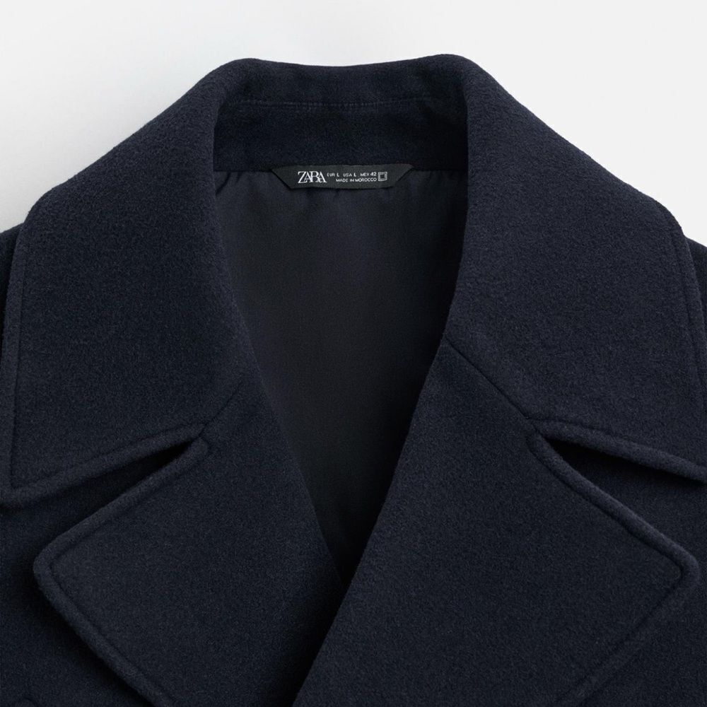 ZARA SHORT DOUBLE BREASTED COAT Size L - Picture 5 of 14